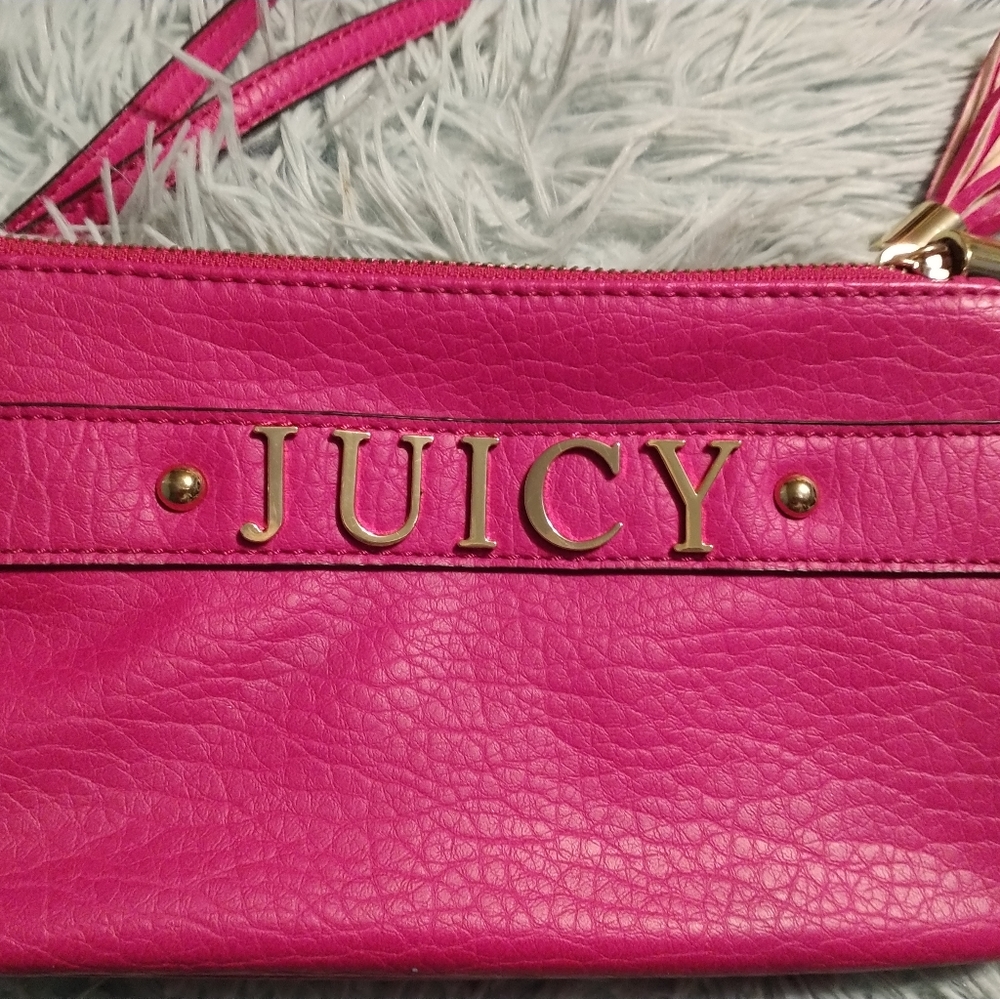 Juicy Couture large pink double zip wristlet